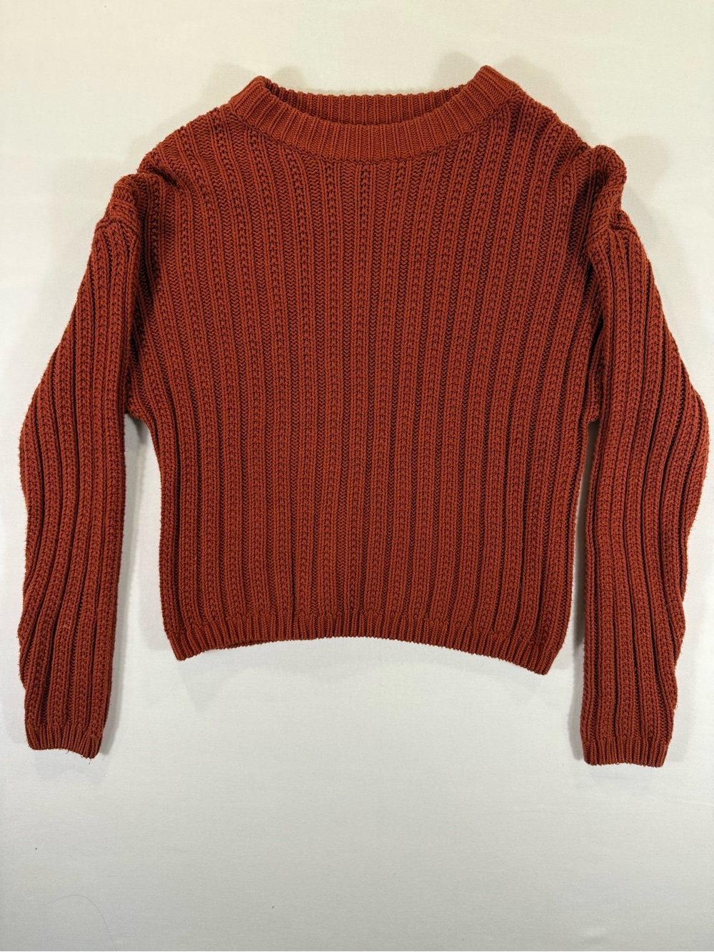 Universal Thread Rust Ribbed Crewneck Sweater
